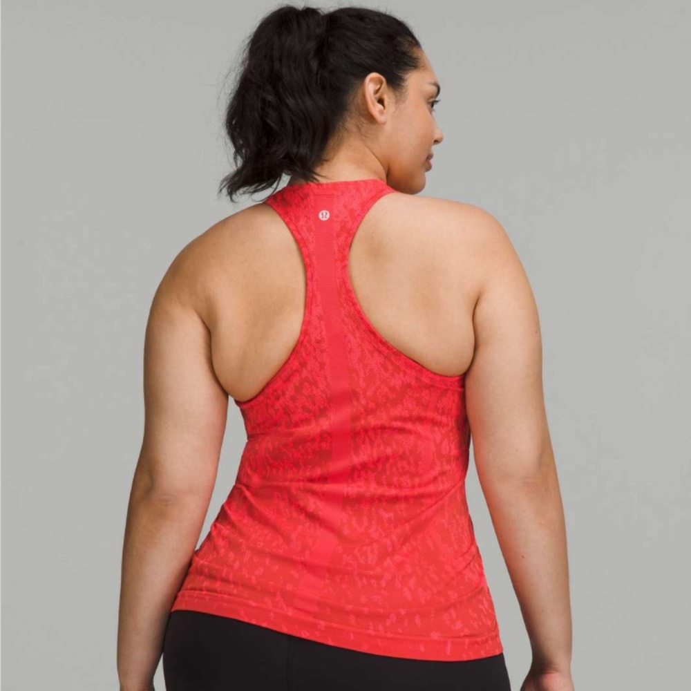 Lululemon Swiftly Tech Racerback 2.0 - Covered Camo Red Rock / Flare - Sz 6